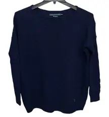 VTG Ralph Lauren Sport Sweater Women M Oversized Cable Knit Boat Neck Wool Blend