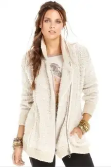 Free People Boho Chunky Wool Blend Cuddle Up Cardigan Sweater Jacket