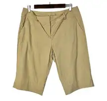 New York & Company Stretch Khaki Bermuda Shorts 12