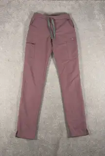 figs yola skinny scrub pants xxs tall mineral mauve low rise