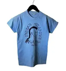 Vintage 80s Screen Stars Indian Meadows T Shirt Blue Women's XS USA WVA Graphic