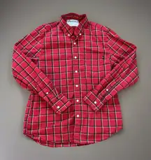 Chubbies Red Plaid Button Down Long Sleeve Shirt Women's Medium
