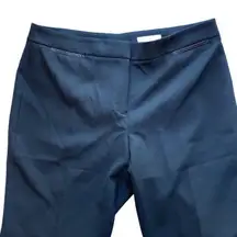 NWT 🖤 Classiques Entier Nordstrom Stretch Casual Front Zip Pants/Leather Trim