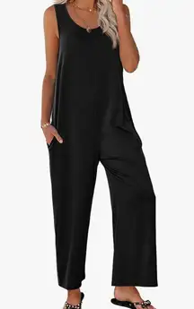 Wide Leg Pants Overall Jumpers with Pockets