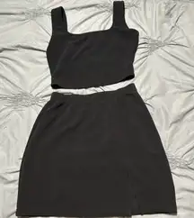 SHEIN Black Mini Skirt Set