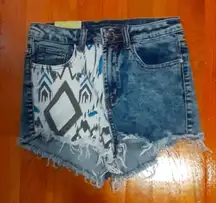 Machine Nouvelle Mode Two Toned Shorts Size 28 Italian Size Medium