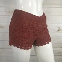 Jolt Crochet Shorts in Burnt Orange