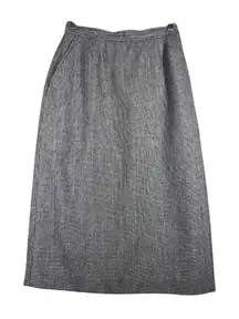 Evan‎ Picone Skirt Houndstooth Casual Career Work Office Midi Neutral Vintage 2
