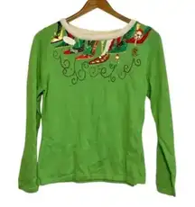 Vintage Berek Green NWT Sequin Sparkle High Heel Christmas Holiday Sweater