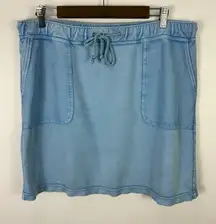 J Jill Cotton Skirt M Tall  Blue Coastal Grandma Minimalist Beachy Capsule