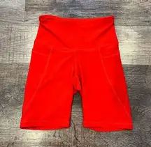 NWOT Old Navy Active Bright Red Powersoft High Rise Biker Shorts Size XS