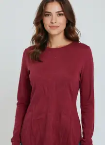 LANDS’ END Classic CASHMERE Burgundy Women's crew neck sweater Size XS