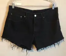 Levi's  505 Black High Rise Cutoff Denim Shorts