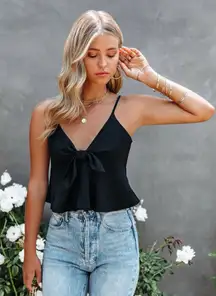 Vici Gratitude Satin Crop Babydoll Tank