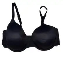 Soma Embracable Enchanting Lace Demi Bra Black 36DD Underwire Adjustable Straps
