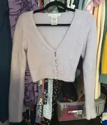 Beyond the Radar Small Fuzzy Lavender Cardigan Sweater