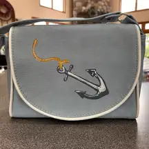 Vintage Original Florida Keys Handbag Made From Boat Canvas, Hand Painted Anchor