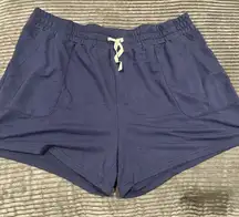 Life Is Good Women's Blue Pajama Sleep Shorts pockets drawstring waist See Pics