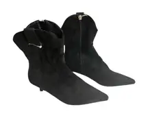 NEW Steven New York Bana Black Pointed Toe Black Western Stiletto Bootie 6.5