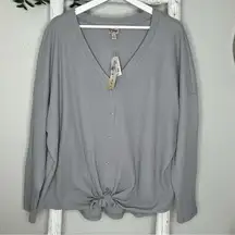 Como Vintage NWT Waffle Long Sleeve Shirt * Gray * 2X