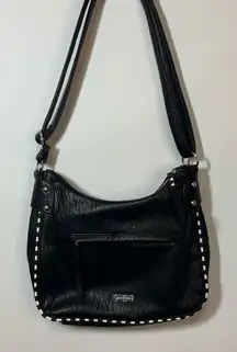 Jessica Simpson black white shoulder purse