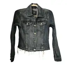 Abercrombie & Fitch Frayed Hem Denim Jacket XS