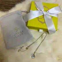 Kendra Scott Initial “H” Necklace – Gold with Iridescent Pendant