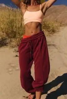 NWT Free People FP Movement Sprint to The Finish Pants - Sour Cherry wine - XS