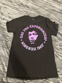 Jimi Hendrix Black and Purple Graphic T-Shirt Size S
