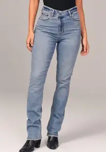 Abercrombie & Fitch Curve Love 90s Slim Straight Ultra High Rise Crossover 26X31