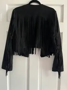 Faux Suede Fringe Jacket