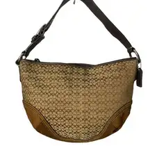 Coach  Brown Signature Canvas Hobo Shoulder Bag