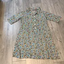 Vintage Floral Paisley Housecoat Size M/L