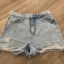 ZARA Shorts Denim High-Rise Distressed