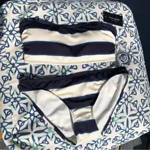 NEW Wide Awning Stripe Bandeau Kate Spade Bikini Set XS