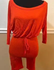 Fashion love orange one piece jumper. Size small spandex material