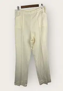 Soft Surroundings Womens size Large Tall Cotton Cream Pull On Pants 43382