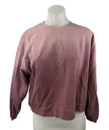 Madewell Women's Pink Crew Neck Long Sleeve Basic Sweater Sweatshirt Top Size M
