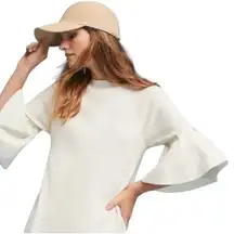 MOTH Anthropologie Women Small Chester Bell Sleeve Sweater‎ Mini Dress Cream