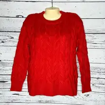 Philosophy  NWT Size S Red Viscose Blend Chunky Cableknit Sweater Top