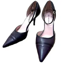 Anne Klein Purple & Black Ankle Strap Pointed Toe Stiletto Pump Sz 11