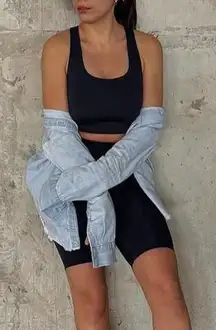 Girlfriend Collective | Paloma Racerback‎ Active Sports Bra in Black Size Small