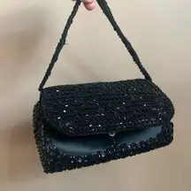 Sparkly black clutch purse