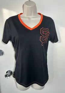 San Francisco Giants
Women's Black and Orange V-Neck T-Shirt