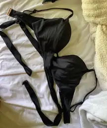 Black Strappy Bikini Top Size 34D