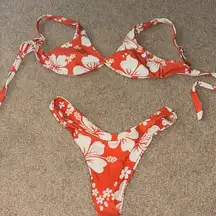 SheIn Tropical Orange Bikini