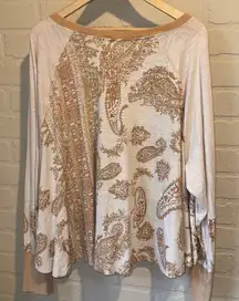 Free People shirt True Perfection almond milk cotton we the free oversized