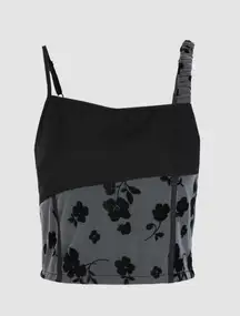 patchy mesh flower pattern cami top