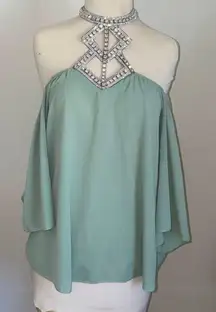 Bejeweled Off the Shoulder Blouse