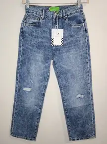 NWT Sandrine Rose Free‎ People Acid Wash Denim Straight Leg 28 High Rise Jeans